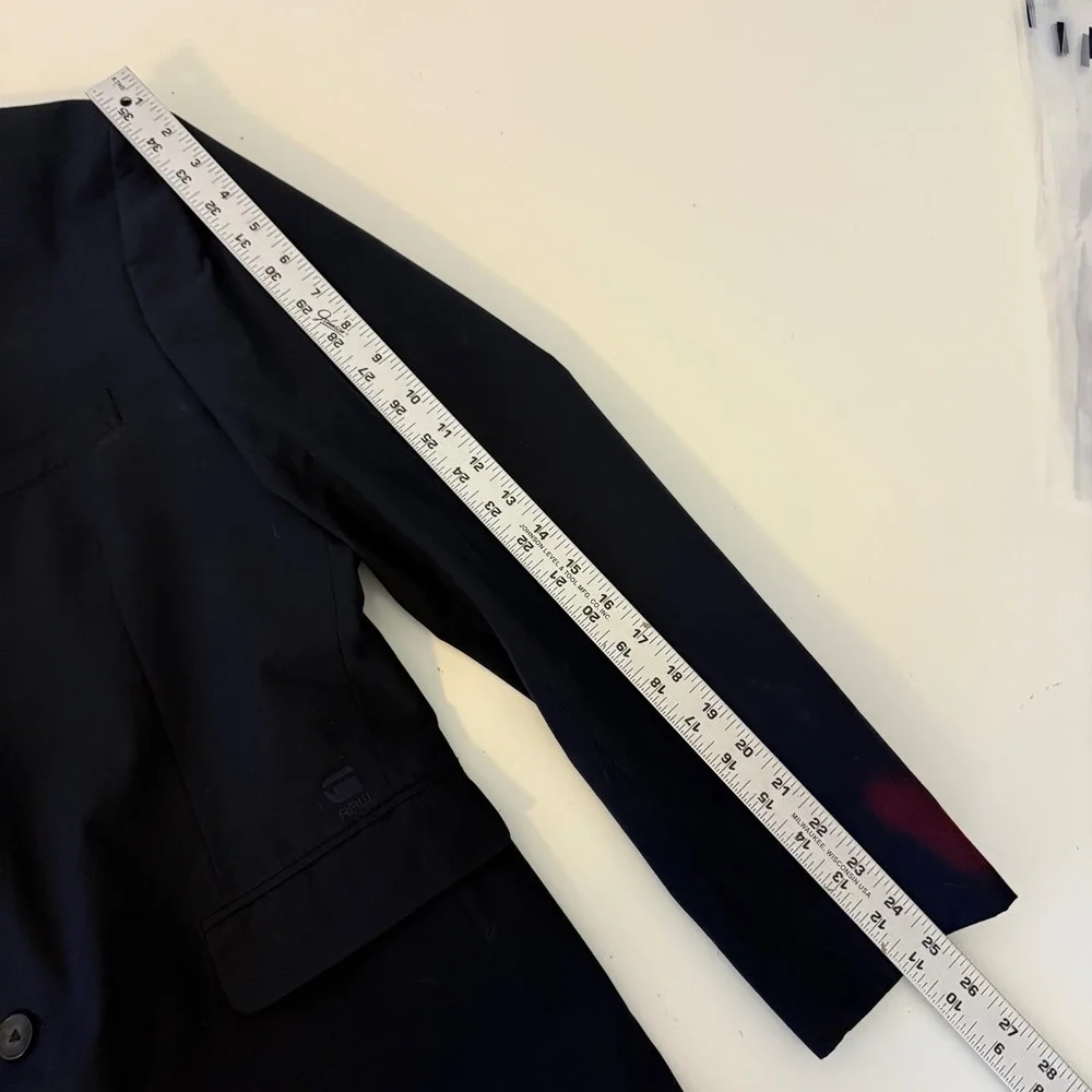 G-Star Raw Correct Mens Blazer Navy Blue Two Button Sport Coat Size 50 FLAWED